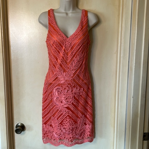 Sue Wong Nocturne Women's Formal Dress Coral Pink Embroidered size 4 - Picture 1 of 13